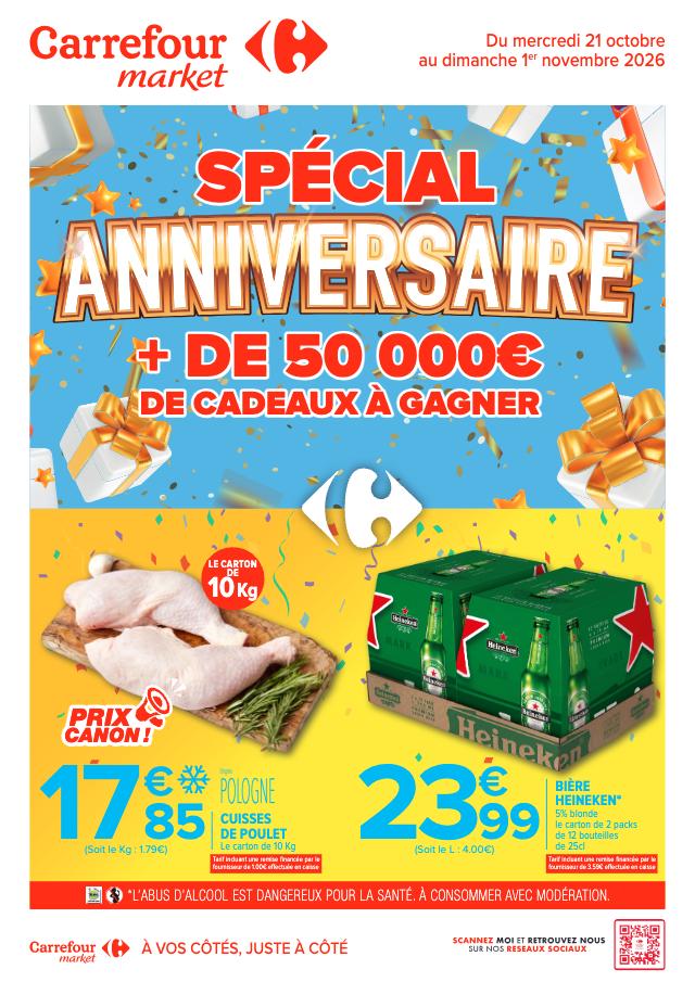 Couverture de Carrefour (hyper, Market, Express) — catalogue du 21 oct. au 1er nov.
